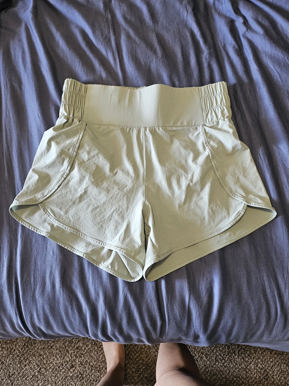 Mono B Pale Mint High-Waist Athletic Shorts